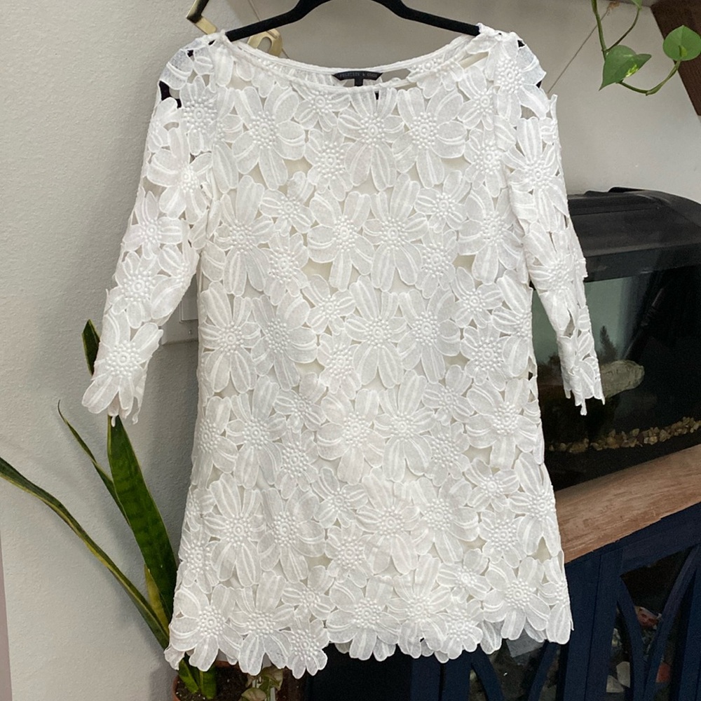 White Floral Lined Dress